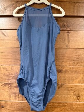 Bloch Dusty Blue Leotard with Embroidered Mesh Back - size XS - worn once!
